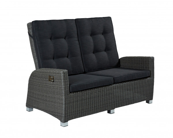 Living 2er Sofa Kansas Relaxsofa Garten Couch Zweisitzer grau-mix