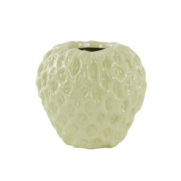 Dekovase Vase STRAWBERRY von Light &amp; Living Blumenvase Bodenvase Glänzend Gelb 35x34x33 cm