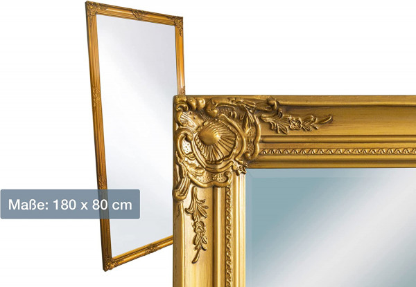 Wandspiegel Barock Gold 180x80 cm XL Spiegel Antik-Stil Ganzkörperspiegel