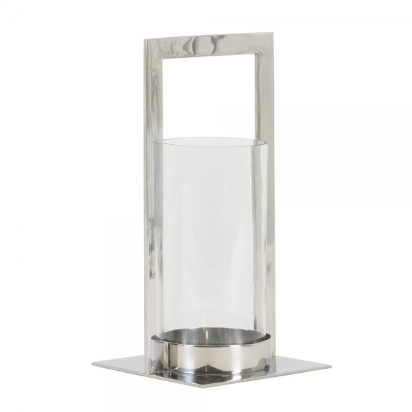 Laterne Windlicht mit Henkel JELCO von Light &amp; Living 15x30 cm Kerzenhalter Nickel/Glas