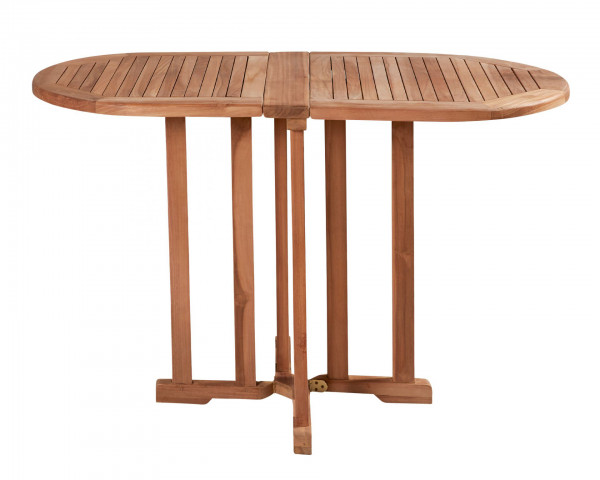 Klapptisch Ela Teak Beistelltisch Balkontisch oval Gartenmöbel 60/120x60x75cm